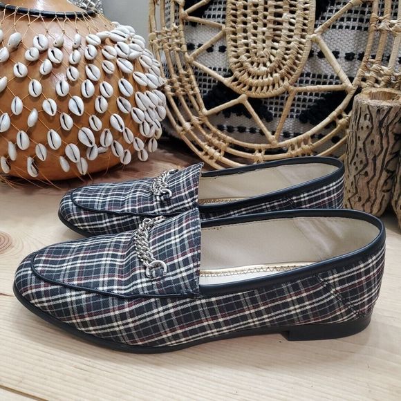 Sam Edelman Lorenzo Plaid Chain Loafer Fabric Career Wardrove Staple 7.5M/37.5 - Picture 13 of 13